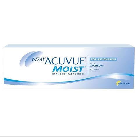 Buy 1-Day Acuvue Moist Contact Lenses for Astigmatism BC 8.5 0 -0.75/50 ...
