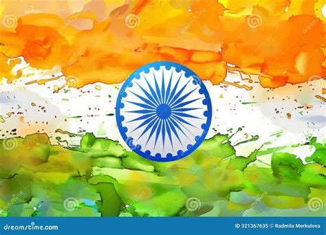 Indian Flag Watercolour Painting, National Patriotic Symbol Stock Image ...