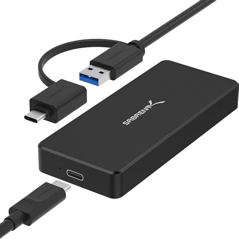 Sabrent USB Type-C Aluminum Enclosure for M.2 NVMe SSD in Black (EC ...