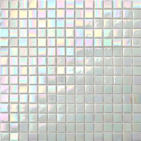 Sample of White Iridescent Vitreous Glass Mosaic Tile Sheet (MT0131 ...