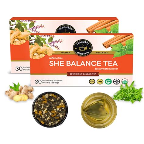 TEACURRY Pcos Spearmint Tea (2 Months Pack, 60 Tea Bags)-Help With ...