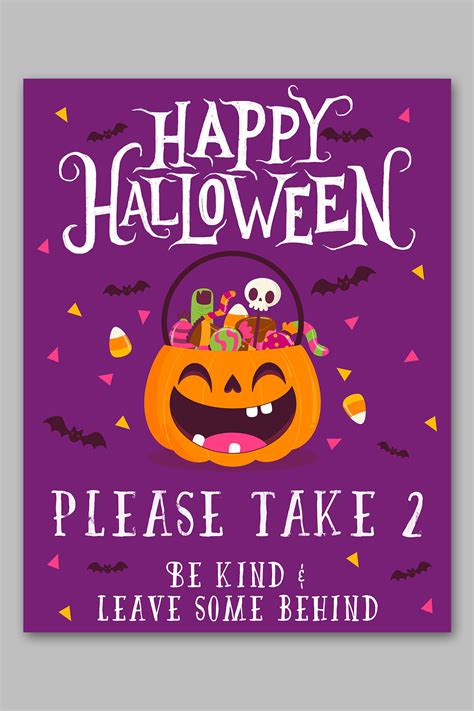 Free Halloween Candy Printable Sign Set: No Sign Up Needed