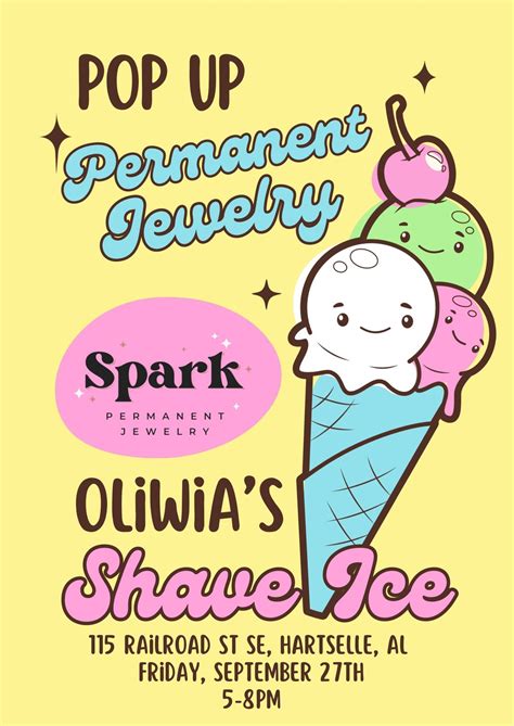Permanent Jewelry Pop Up, Oliwia's Shave Ice, Hartselle, 27 September ...