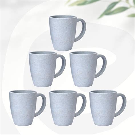 Buy Eha Set of 6 Earth-Friendly Classic Coffee Mug | 300 ml | Made with ...