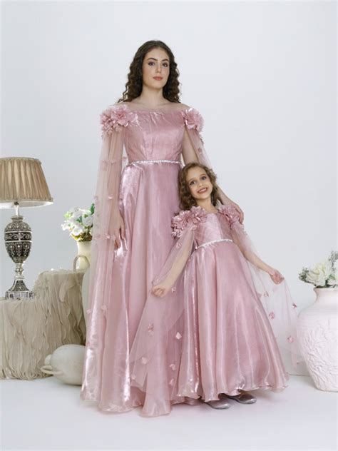 Pink Gown Set with Potential Satin Finish for Daughter – Suvidha Fashion