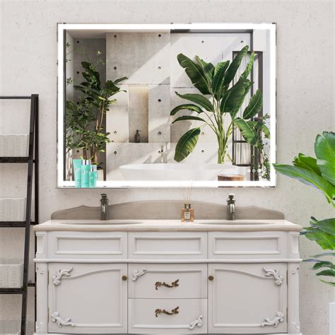 Orren Ellis Large 48X36 Inch Bathroom Mirror - Led Wall Mounted ...