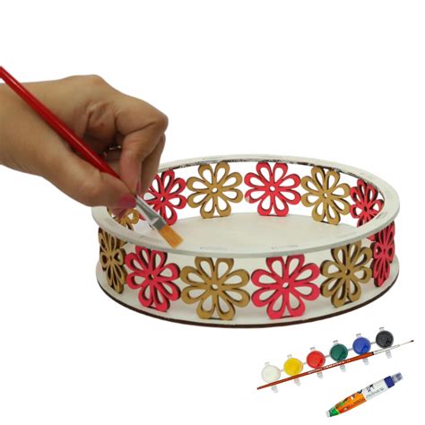 COCOMOCO Wooden Tray DIY Kit for Kids - Art and Craft Material for ...
