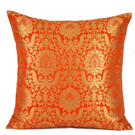 Buy Banaras Brocade Silk Pillow Cover, Luxurious Varanasi Silk, Fuchsia ...