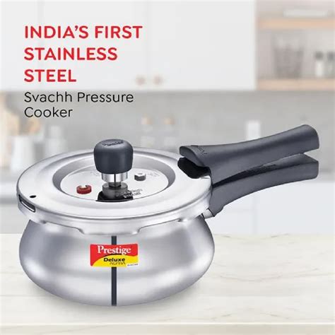 Prestige Deluxe Alpha Svachh Stainless Steel Spillage Control Handi ...