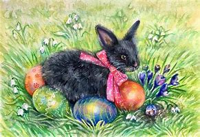 Image result for Easter Bunny with Eggs Drawing