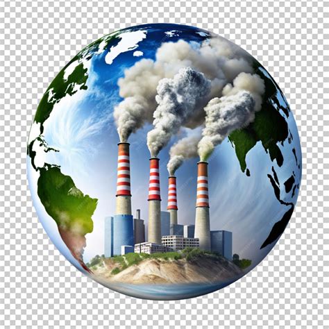 Premium PSD | Environmental pollution on transparent background