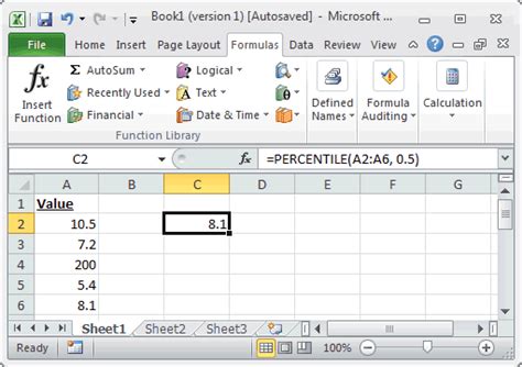 Image result for Percentile Function Excel