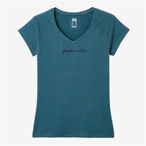 Women's Gym Cotton Blend Slim Fit Stretchy Printed Tshirt--Turquoise Green