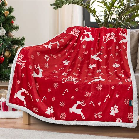 Amazon.com: PAVILIA Premium Christmas Sherpa Throw Blanket | Christmas ...
