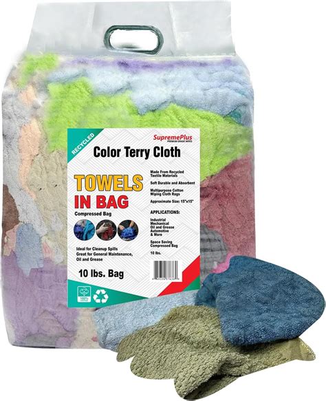 Amazon.com: SupremePlus Recycled Color Terry Cloth Rags (10 lbs. Bag ...