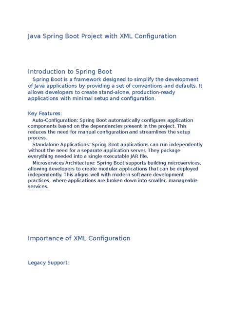 Java Spring Boot Project with XML Configuration - Java Spring Boot ...