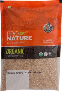 Pro Nature Organic Brown Sona Masoori Rice (Small Grain) Price in India ...