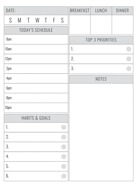 Free Printable Daily Planner Template in PDF, Word & Excel