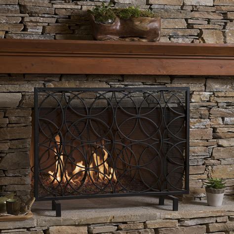 Mercer41 Ajwan Fireplace Screen with Geometric Designed Single Panel ...