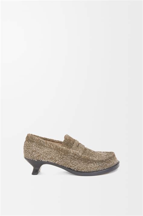 Campo loafer in brushed suede Khaki Green - LOEWE