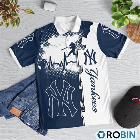 New York Yankees Heartbeat Polo Shirt, New York Yankees Clothing ...