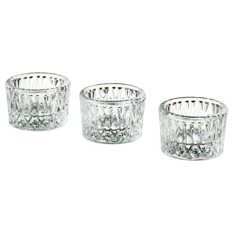 SMÄLLSPIREA tealight holder, clear glass/patterned, 4 cm (1 ½") - IKEA