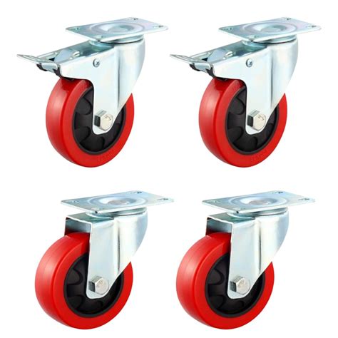 ROLLEASE 4 Inch Heavy Duty Caster Wheels Set of 4, 550KG Load Capacity ...