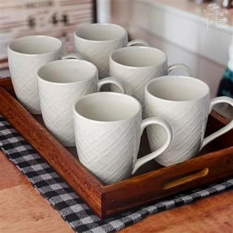 Buy The Earth Store Stylish Ceramic Handcrafted Black Pari Dot Printed ...