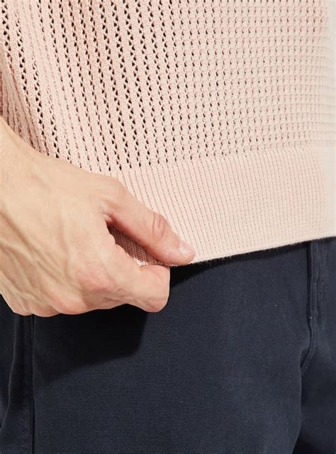 Buy URB_N Men Open Knit Polo T-shirt Online at just Rs. 999.0 ...