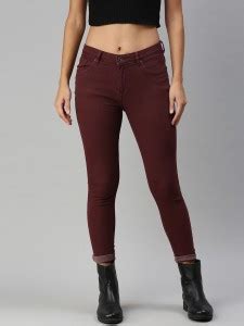 Roadster Skinny Women Maroon Jeans - Buy Roadster Skinny Women Maroon ...