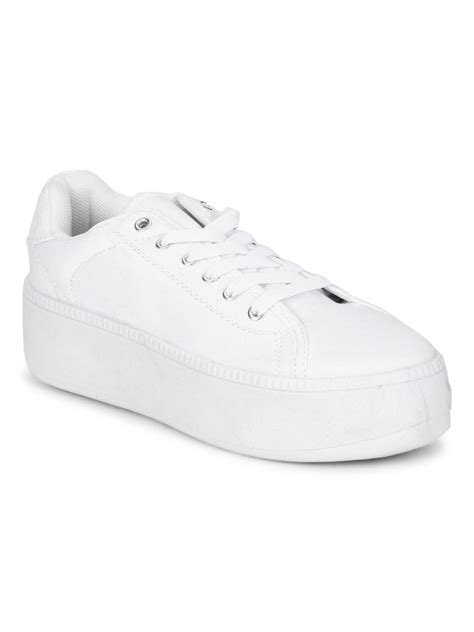Total White Canvas Lace-Up Sneakers – Truffle Collection