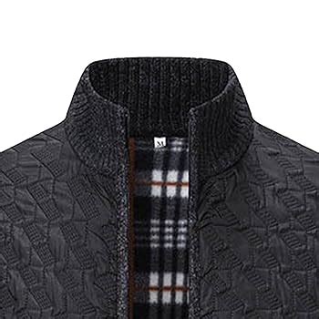 Zip Up Knitted Coat Men's Knitted Zip-Up Cardigan - Winter Stand Collar ...