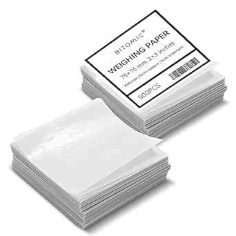 Bitomic 3x3 Cellulose Weighing Paper Sheet | Non-Stick Non-Absorbent ...