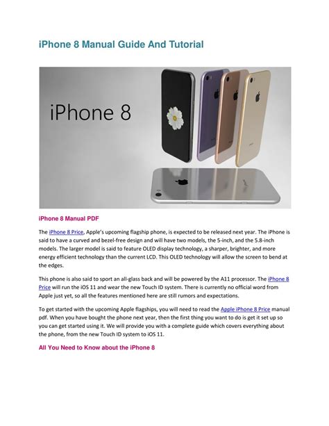 Image result for iPhone 8 Tutorial PDF