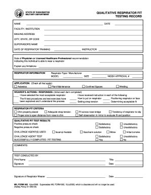 Printable N95 Fit Test Form - Fill Online, Printable, Fillable, Blank ...