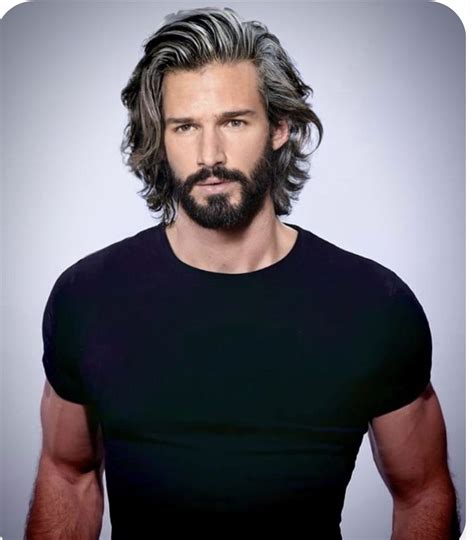 Pin by Jpthebarber on Look book | Grey hair men, Long hair styles men ...