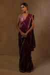Buy Purple Organza Sur Classic Saree For Women by Tuli Online at Aza ...