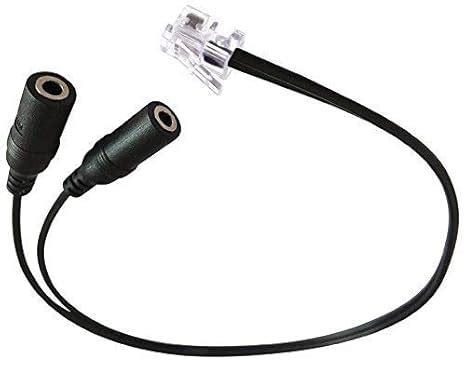 Generic Computer Stereo Headset Adapter - Dual 3.5mm to Cisco Phone RJ9 ...