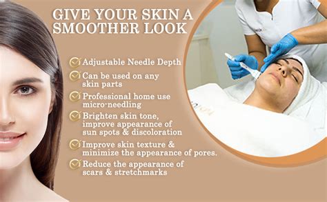 Kostech Adjustable Derma Stamp 0.25mm-3mm Micro Titanium Needles Stamp ...