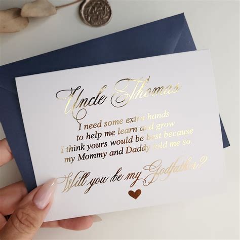 Custom Godfather Proposal Card Will You Be My Godfather Gift With Poem ...