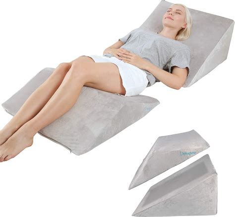 Wedge Pillow - Bed Wedge Pillow/Memory Foam Incline Cushion/Memory Foam Leg Elevation Pillow ...