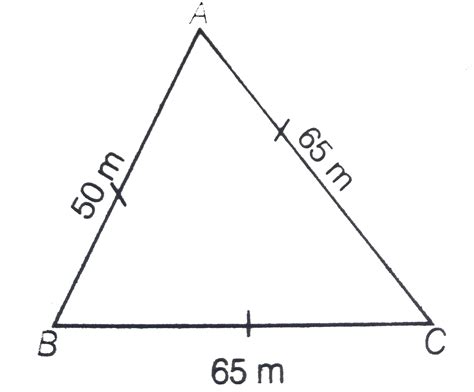 Find the cost of laying grass in a triangular field of sides `50 m, 65 ...