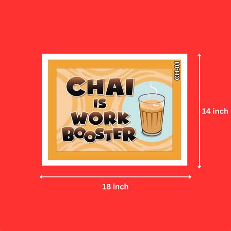 Buy Tea Lover Quotes Chai Is Work Booster Wall Photo Frames Online ...