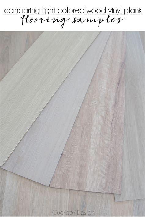 Comparing light colored wood vinyl plank flooring samples - Cuckoo4Design