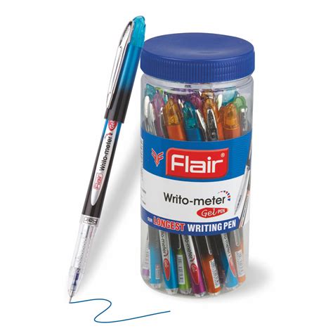 Flair Writo-Meter Gel Pen: Long-Lasting Blue Ink for Smooth Writing