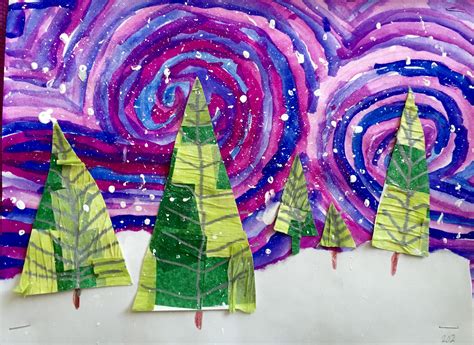 Les perspectives 2e année | Winter art lesson, Christmas art projects ...
