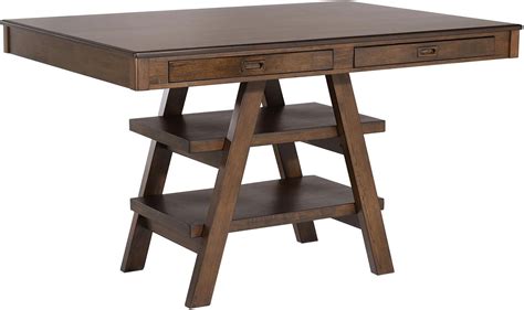 Dewey 2-drawer Counter Height Table with Open Shelves Walnut by Coaster | 1StopBedrooms
