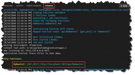 Debug Azure Functions Locally 的图像结果