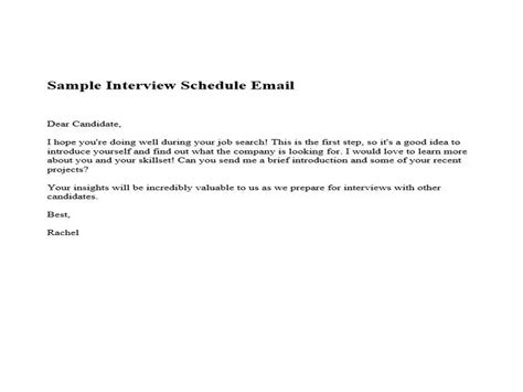 Interview Schedule. Email Sample 的图像结果