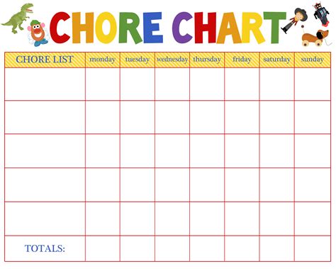 Chore Chart Printable Template | Bernard